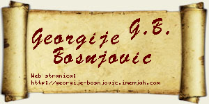 Georgije Bošnjović vizit kartica